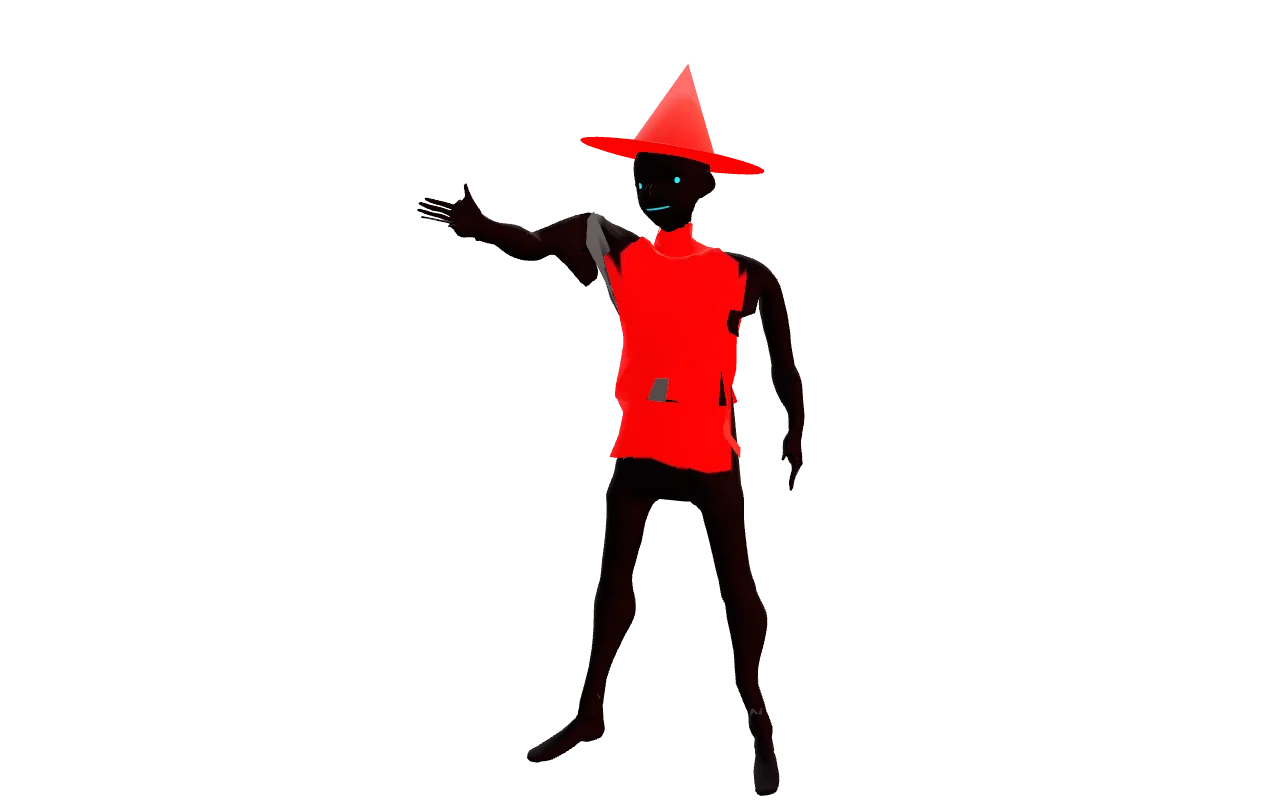 mysterious red hat man