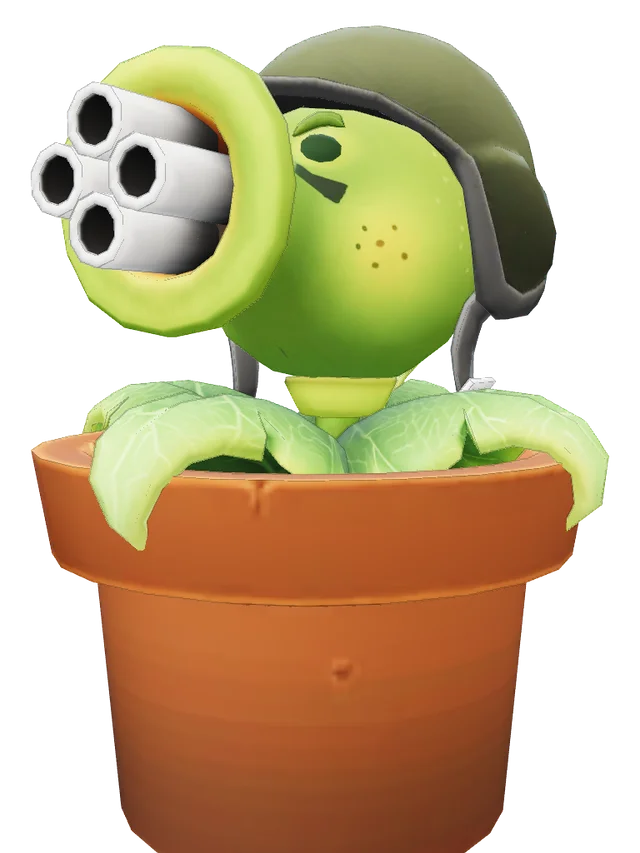 Gatling Pea (PVZ) over McGinnis turret