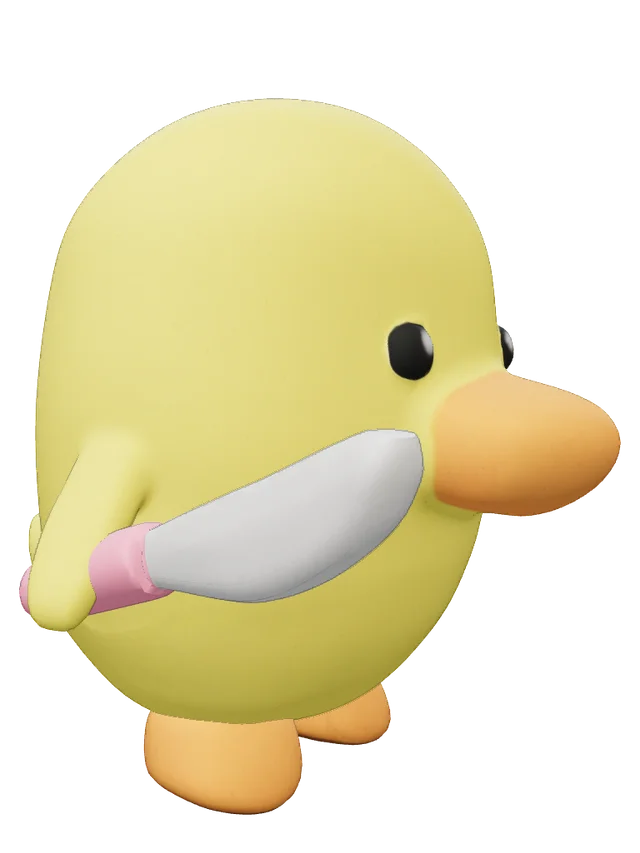Duck with a knife