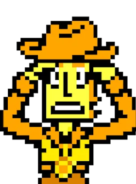 Holliday critical pose from Yellow from Deltarune Holliday