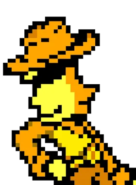 Holliday gloat pose from Yellow from Deltarune Holliday