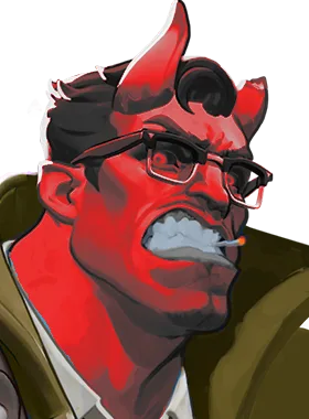 Abrams gloat pose from Red Abrams