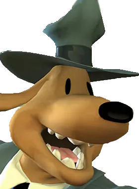 Abrams gloat pose from Sam & Max - Abrams