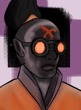 Haze critical pose from Lieutenant Hazeuragi - Haze Disco Elysium