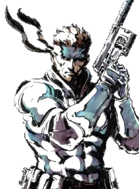 Haze gloat pose from MGS1 Snake over haze