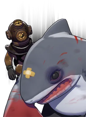 Mo & Krill critical pose from Shark Mo&Krill