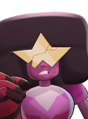Calico critical pose from Garnet from Steven Universe over Calico