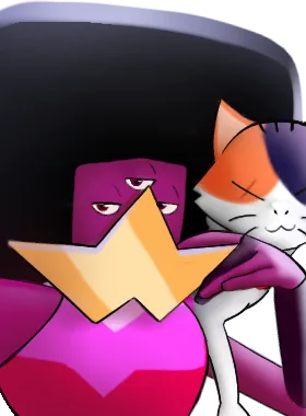Calico gloat pose from Garnet from Steven Universe over Calico