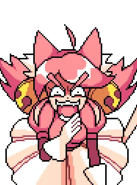 Celeste critical pose from Mad Mew Mew / Pink from Deltarune Celeste