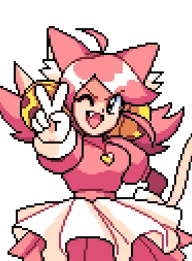 Celeste gloat pose from Mad Mew Mew / Pink from Deltarune Celeste