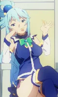 Celeste top bar portrait from Aqua from Konosuba as Celeste