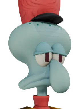 Celeste critical pose from Squidward over Celeste