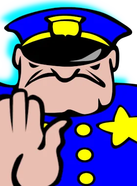 Warden gloat pose from Wikipedia Clipart Cop over Warden