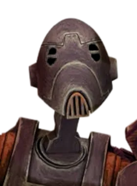 Warden critical pose from Commando Droid Warden