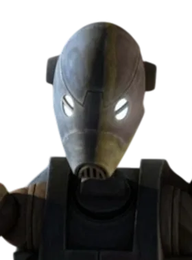 Warden gloat pose from Commando Droid Warden