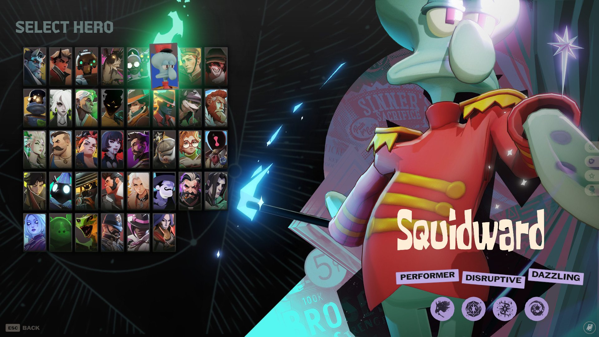 Squidward over Celeste
