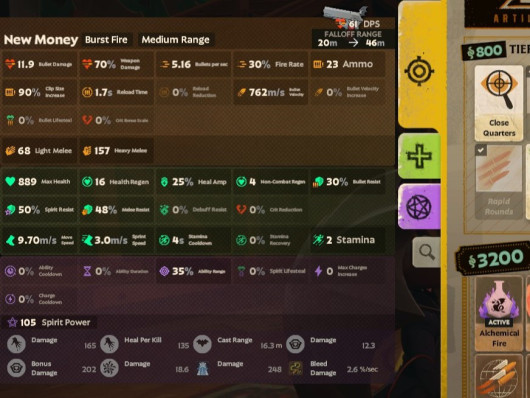 Show stats in shop (Fixed item tab bug)