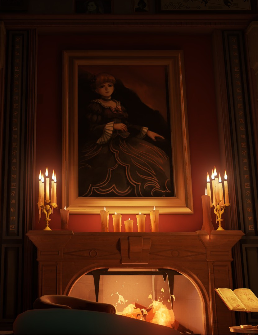 Golden Witch Portrait in lobby