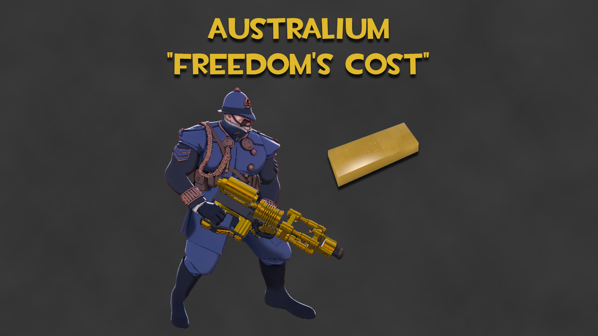 Australium "Freedom's Cost" (Gold Warden Gun) image 2