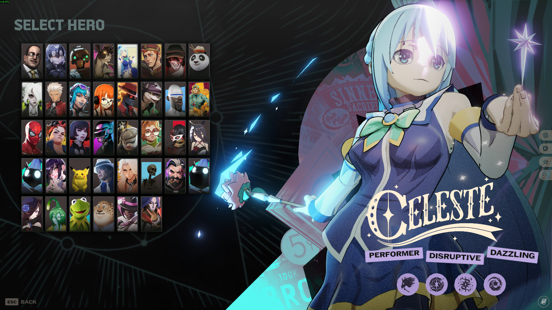 Aqua from Konosuba as Celeste